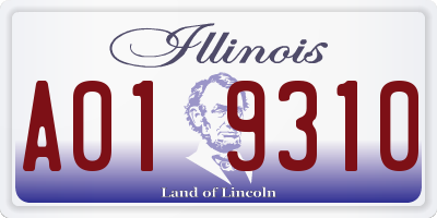 IL license plate A019310