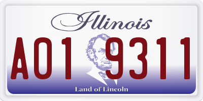 IL license plate A019311