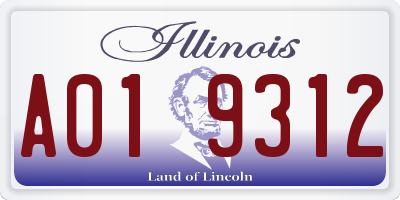 IL license plate A019312