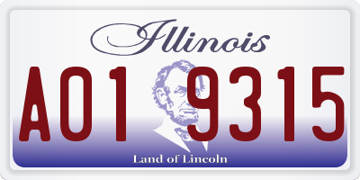 IL license plate A019315