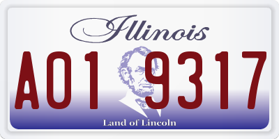 IL license plate A019317