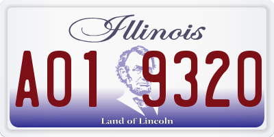 IL license plate A019320
