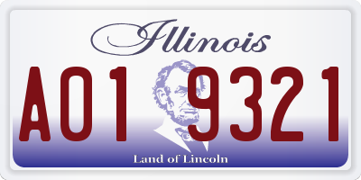 IL license plate A019321
