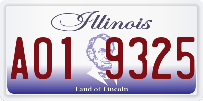 IL license plate A019325