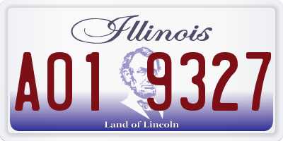 IL license plate A019327
