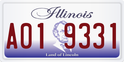 IL license plate A019331
