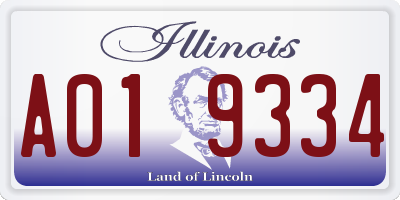 IL license plate A019334