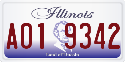 IL license plate A019342
