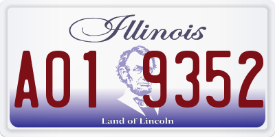 IL license plate A019352