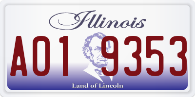 IL license plate A019353