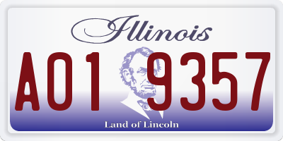 IL license plate A019357