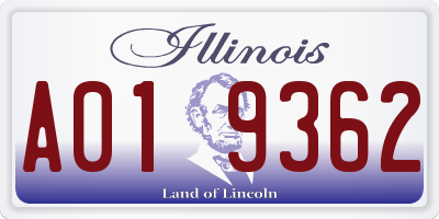 IL license plate A019362