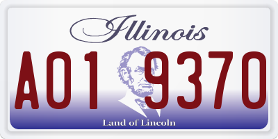 IL license plate A019370