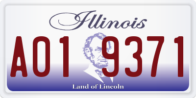 IL license plate A019371
