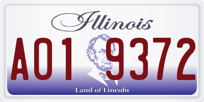 IL license plate A019372