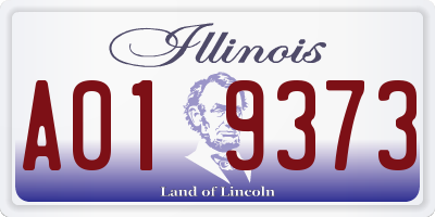 IL license plate A019373