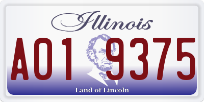 IL license plate A019375