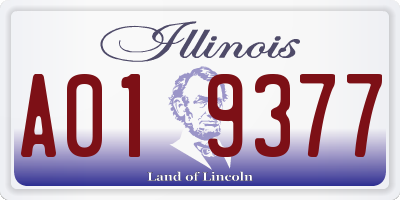 IL license plate A019377