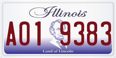 IL license plate A019383