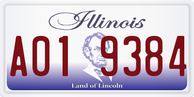 IL license plate A019384