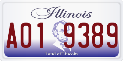 IL license plate A019389
