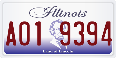 IL license plate A019394