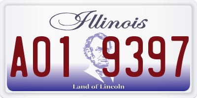IL license plate A019397