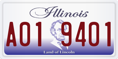 IL license plate A019401