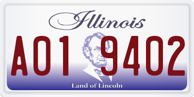 IL license plate A019402