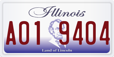 IL license plate A019404