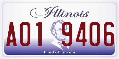 IL license plate A019406