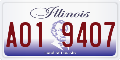 IL license plate A019407