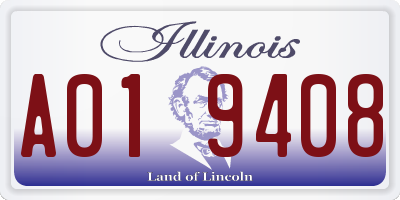 IL license plate A019408