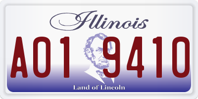 IL license plate A019410