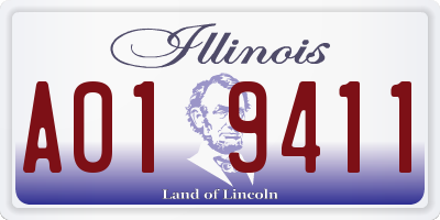 IL license plate A019411