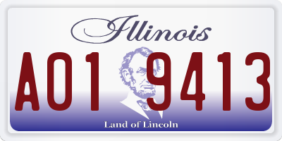 IL license plate A019413