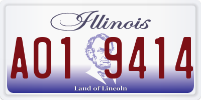 IL license plate A019414