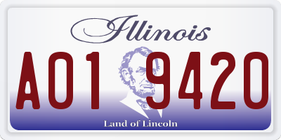 IL license plate A019420