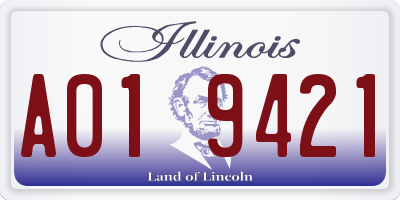 IL license plate A019421