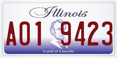 IL license plate A019423