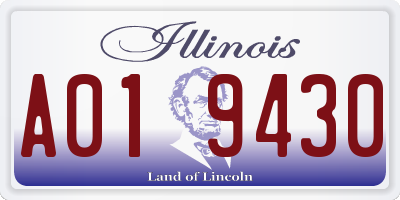 IL license plate A019430