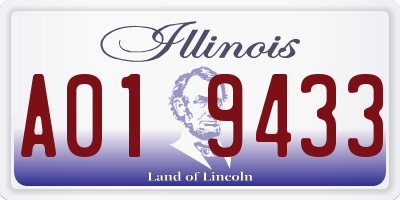 IL license plate A019433