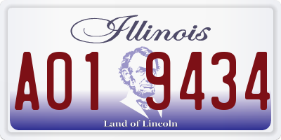 IL license plate A019434