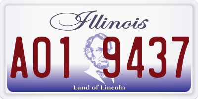 IL license plate A019437