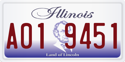IL license plate A019451