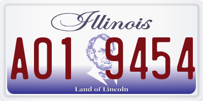 IL license plate A019454