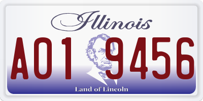 IL license plate A019456