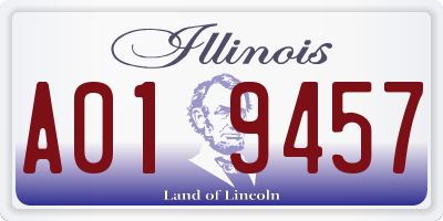 IL license plate A019457
