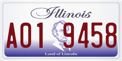 IL license plate A019458