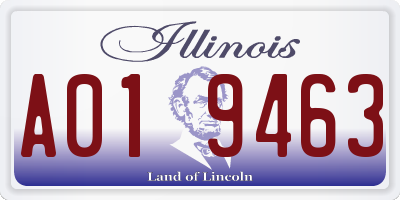 IL license plate A019463